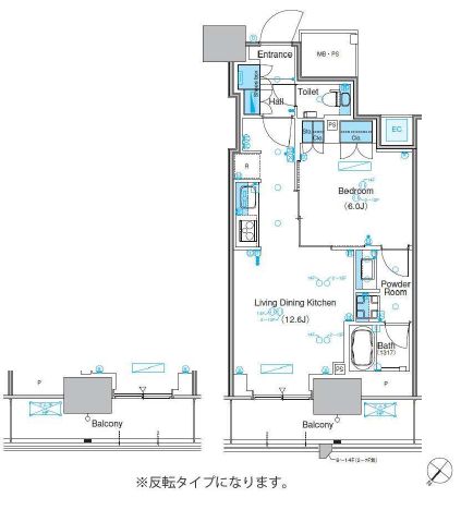 パークアクシス豊洲キャナル　1223号室　間取り