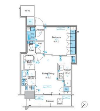 パークアクシス豊洲キャナル　1301号室　間取り