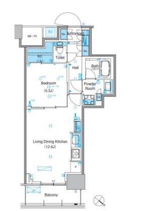 パークアクシス豊洲キャナル　1327号室　間取り