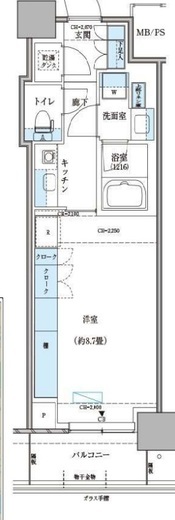 パークアクシス豊洲キャナル　1406号室　間取り
