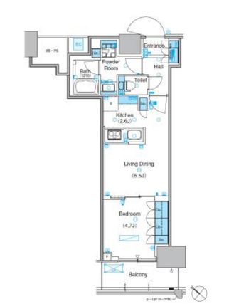 パークアクシス豊洲キャナル　1416号室　間取り