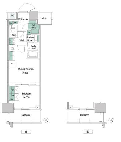 パークアクシス豊洲キャナル　1429号室　間取り