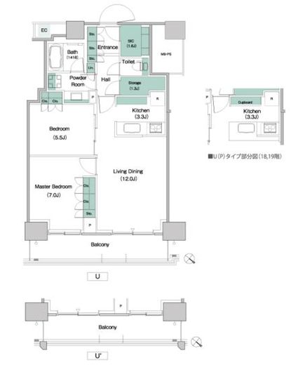 パークアクシス豊洲キャナル　1724号室　間取り