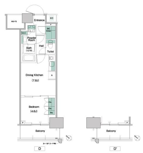 パークアクシス豊洲キャナル　210号室　間取り