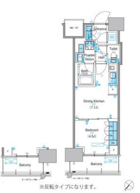 パークアクシス豊洲キャナル　422号室　間取り