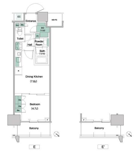 パークアクシス豊洲キャナル　528号室　間取り