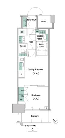パークアクシス豊洲キャナル　815号室　間取り