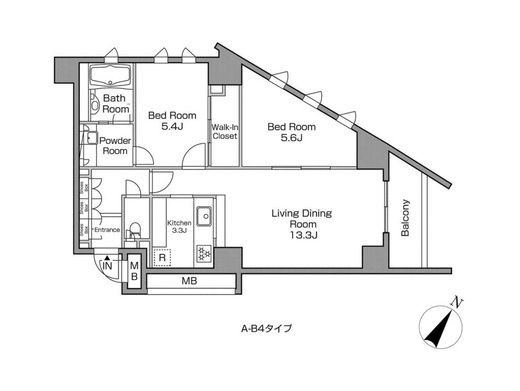 レジディアタワー中目黒　1703号室　間取り