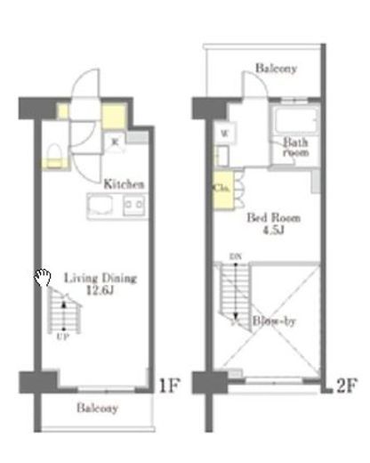 Dimus勝どき　1012号室　間取り