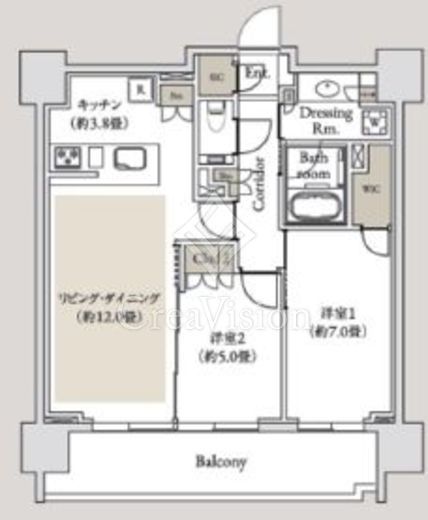 シティハウス恵比寿伊達坂　5F4号室　間取り