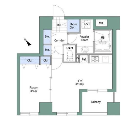 アムス八丁堀1　1201号室　間取り