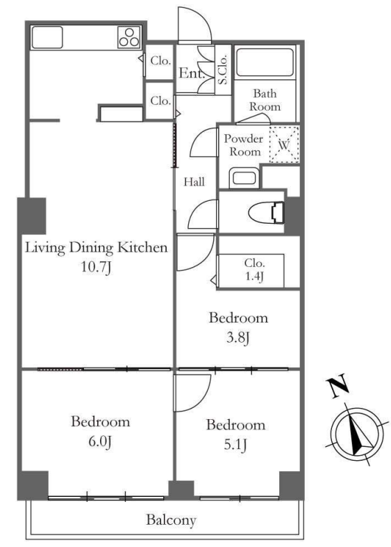 リバーシティ21新川　3310号室　間取り
