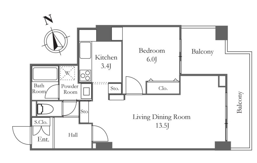 リバーシティ21新川　3402号室　間取り