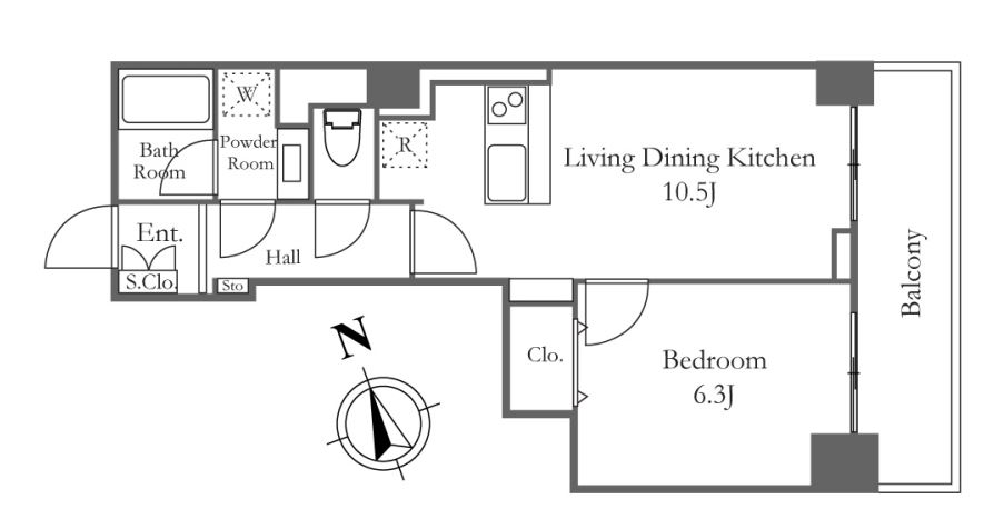 リバーシティ21新川　1705号室　間取り