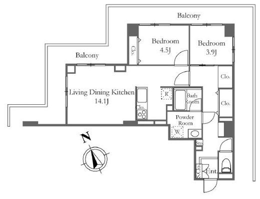 リバーシティ21新川　1016号室　間取り