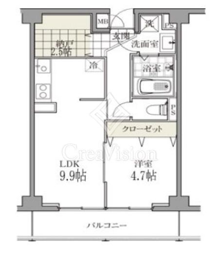 白金台マンション　603号室　間取り