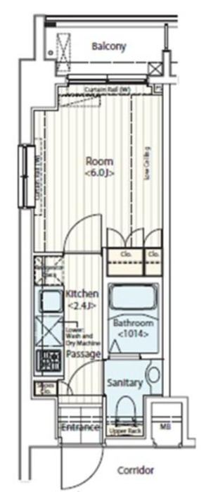 ドゥーエ新富町　203号室　間取り