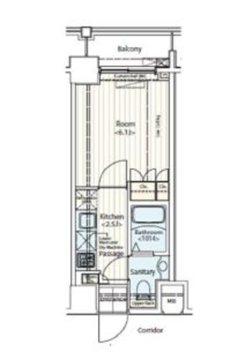 ドゥーエ新富町　406号室　間取り