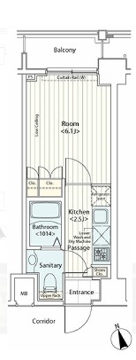 ドゥーエ新富町　606号室　間取り