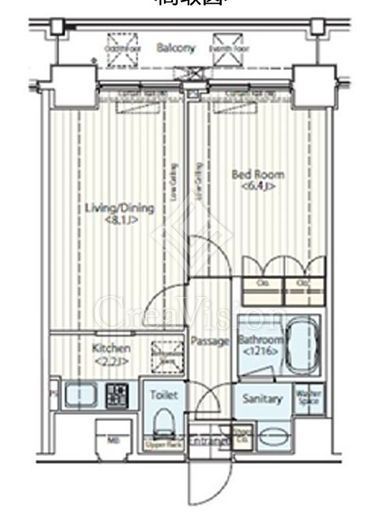ドゥーエ新富町　704号室　間取り