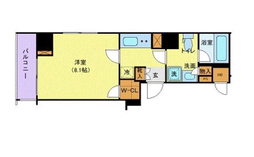 ALTERNA銀座（旧称：アジールコート銀座イースト）　801号室　間取り