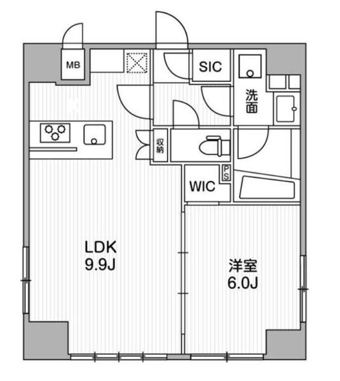ALTERNA銀座（旧称：アジールコート銀座イースト）　1004号室　間取り