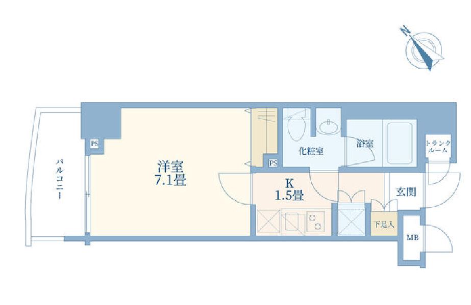 パレステュディオ銀座東壱番館　4F号室　間取り