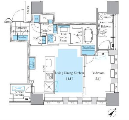 パークアクシス月島マチュアスタイル　202号室　間取り