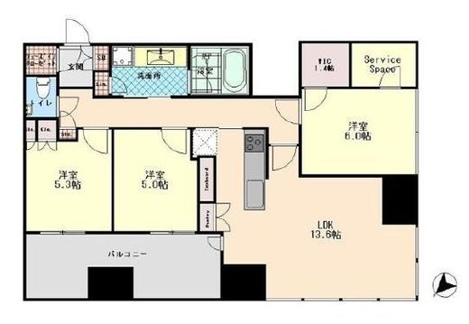 キャピタルゲートプレイス ザ・タワー　4210号室　間取り