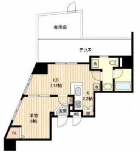 カインドステージ高輪台　101号室　間取り