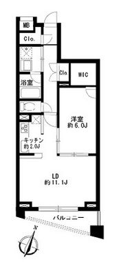 プライムアーバン日本橋大伝馬町　1003号室　間取り
