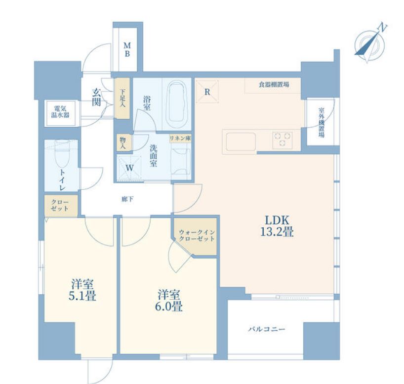 オープンレジデンシア日本橋水天宮　202号室　間取り