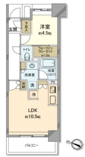 パークリュクス日本橋　2F1号室　間取り