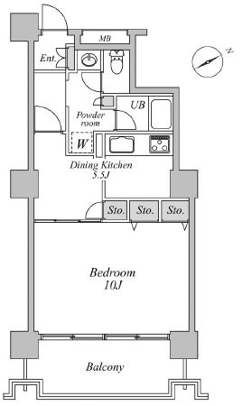 六本木ビュータワー　1003号室　間取り