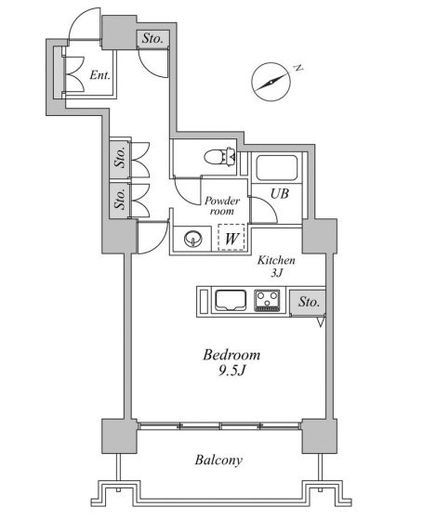 六本木ビュータワー　1102号室　間取り