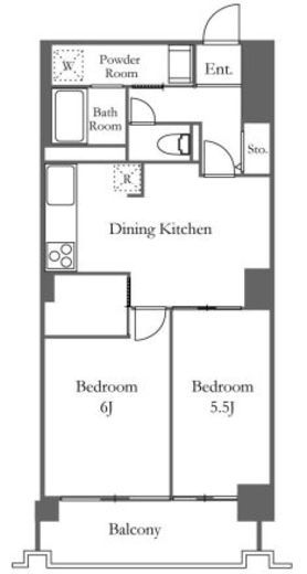 六本木ビュータワー　1110号室　間取り