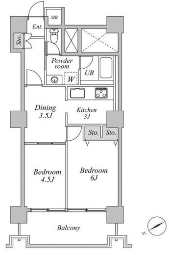 六本木ビュータワー　1111号室　間取り