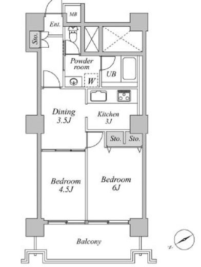 六本木ビュータワー　1211号室　間取り