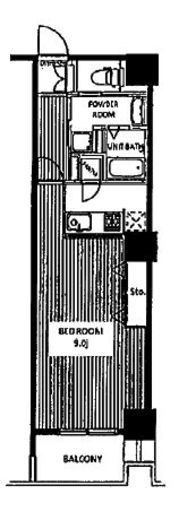 六本木ビュータワー　1308号室　間取り