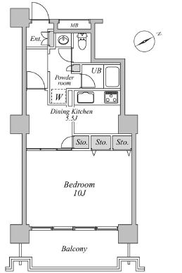 六本木ビュータワー　1703号室　間取り