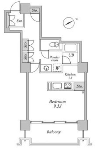 六本木ビュータワー　1802号室　間取り