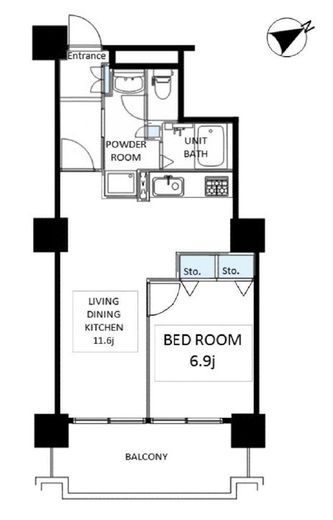 六本木ビュータワー　1803号室　間取り