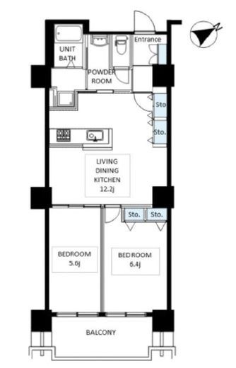 六本木ビュータワー　1804号室　間取り