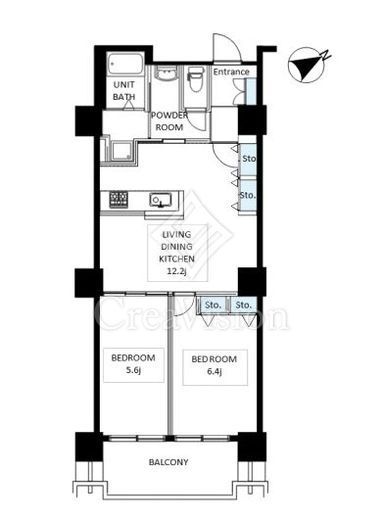六本木ビュータワー　1906号室　間取り
