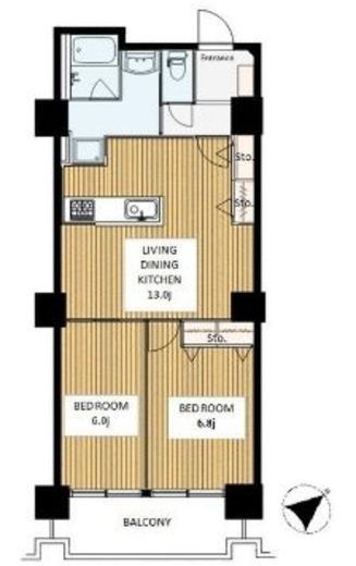 六本木ビュータワー　706号室　間取り