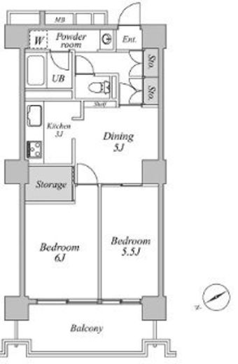 六本木ビュータワー　909号室　間取り