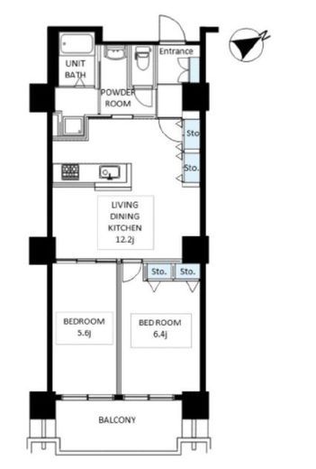 六本木ビュータワー　1306号室　間取り
