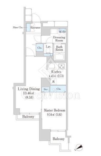 六本木ビュータワー　307号室　間取り