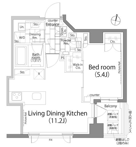 パークハビオ日本橋蛎殻町　506号室　間取り
