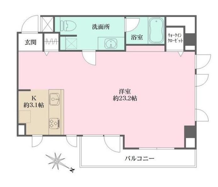 グレンパーク神楽坂　303号室　間取り